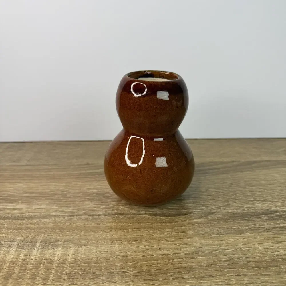 Vintage Hawaiian Ipu Heke Figurine Gourd Drum Bud Vase